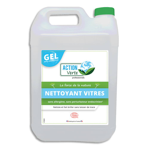 ACTION VERTE Bidon de 5L Gel nettoyant vitres Ecocer sans parfum photo du produit Principale L