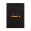 RHODIA Bloc de direction couverture Noire 80 feuilles (160 pages) format A7 réglure 5x5 photo du produit