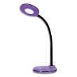 HANSA Lampe LED Splash Violet,avec variateur. Dim. Tête D10,5 cm, bras flexible H32 cm, socle D13 cm photo du produit