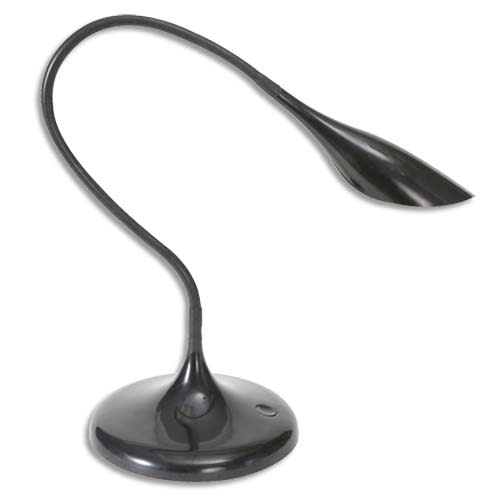 ALBA Lampe à LEDS Arum en ABS Noir - Tête 17 cm, 1Bras flexible L49 cm et Socle D18 cm photo du produit Principale L