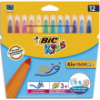 BIC KIDS Kid Couleur Bébé Feutres de Coloriage à Pointe Large - Couleurs Assorties, Etui Carton de 12 photo du produit