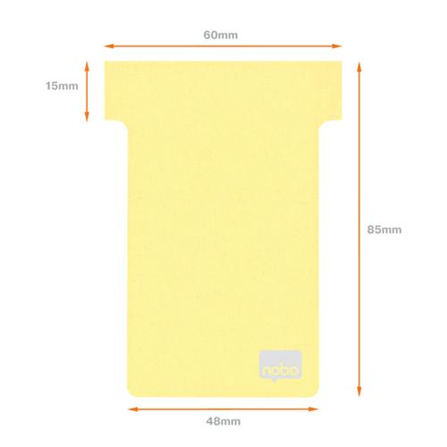 NOBO Pack de 80 fiches T imprimables Indice 2 - Jaune - 2402004 photo du produit Secondaire 2 L