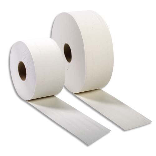 Colis de 12 Bobines de papier toilette 2 plis Blanc Longueur 170 mètres x D19 cm, mandrin D6 cm photo du produit Principale L