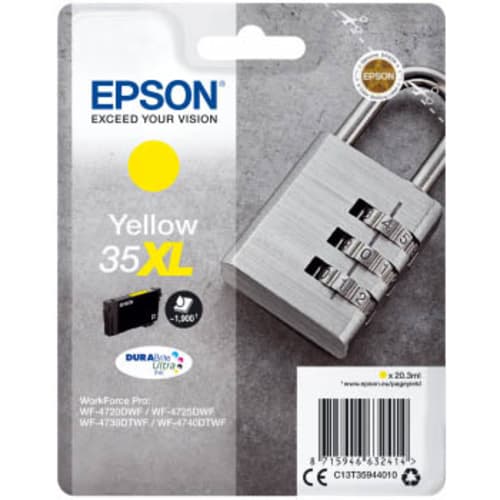 EPSON Cartouche Jet d'Encre DURABrite Ultra Yellow XL ''Cadenas'' 35 (T3594) - C13T35944010 photo du produit Principale L