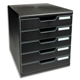 EXACOMPTA Module de classement 5 tiroirs format A4+ Dimensions L28,8 x H32 x P35 cm ECOBlack Noir photo du produit