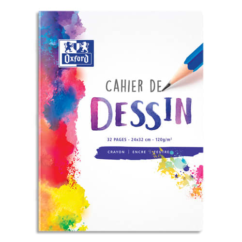 OXFORD Cahier de dessin OXFORD SCHOOL 24 x 32 cm 32 pages 120g Uni Couverture Polypro photo du produit Principale L