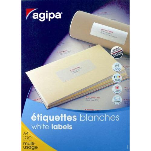 AGIPA Boite de 2100 étiquettes blanches multi-usage 70x42mm coins droits photo du produit Principale L