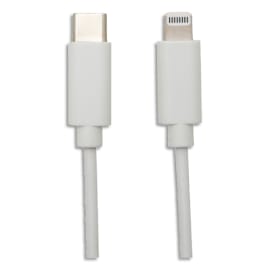 APM C&acirc;ble Lightning certifi&eacute; MFI / Type C 2 m&egrave;tres Blanc photo du produit