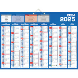 Calendrier semestriel mural 2024 - 4 saisons - 40,5 x 55 cm sur