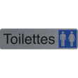 EXACOMPTA Plaque adhésive imitation aluminium Toilettes dame / homme 16,5X4,4 cm 67151E photo du produit