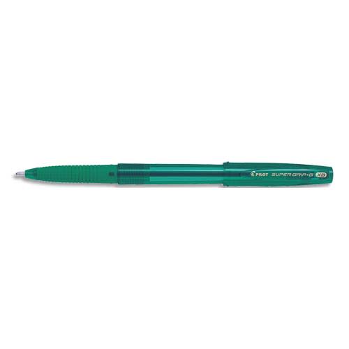 PILOT Stylo à bille Super Grip G à capuchon avec grip ergonomique, pointe extra-large rechargeable. Vert photo du produit Principale L