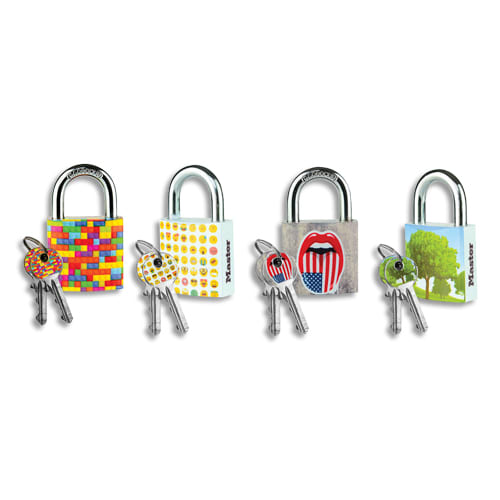 MASTER LOCK Cadenas à clés largeur 30 mm motifs tendance imprimés sous blister photo du produit Principale L