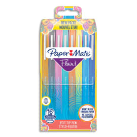 PAPERMATE Pochette de 16 Stylos feutres Flair Original Standard, pointe 0,4mm photo du produit