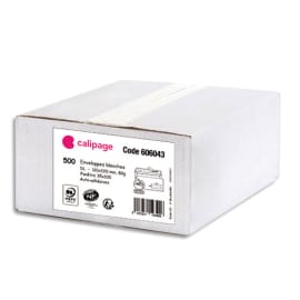 Gpv boîte de 500 enveloppes blanches auto-adhésives 80g format dl