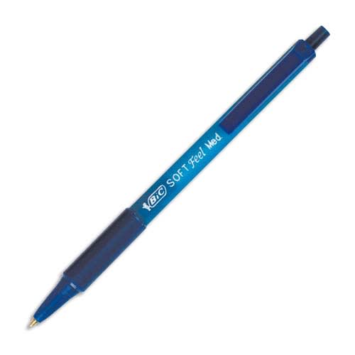 BIC Softfeel Stylos-Bille Rétractables Pointe Moyenne (1,0 mm) - Bleu photo du produit