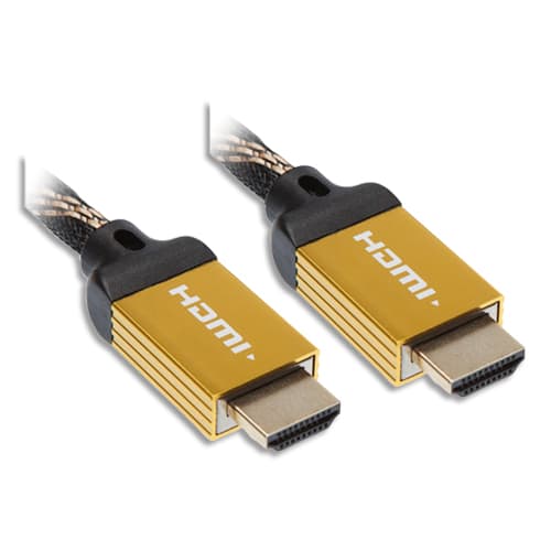 APM Câble HDMI 2.0 Mâle/Mâle 4K 1,8M Or 590465 ≡ CALIPAGE