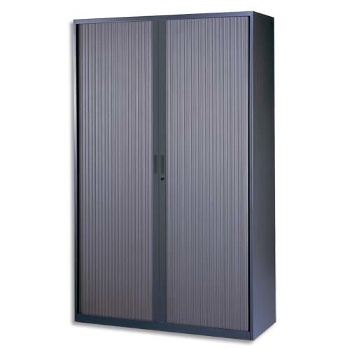 MT INTERNATIONAL Armoire haute monobloc éco Corps et Rideau anthracite - Dimensions L120 x H198 x P43 cm photo du produit Principale L