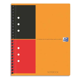 OXFORD Cahier NOTEBOOK spirale 17x21cm 160 pages perforées 80g lignées 6mm Couverture polypro Orange photo du produit