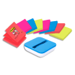 POST-IT Lot de 8 blocs Z-Notes Super Sticky coloris ass 76x76mm, 90 feuilles + Dévidoir BOX Bleu offert photo du produit