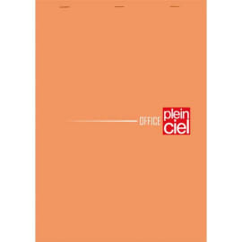 PLEIN CIEL Bloc agrafé en-tête 160 pages non perforées 80g petits carreaux 5x5 21x29,7cm. Couv Orange photo du produit