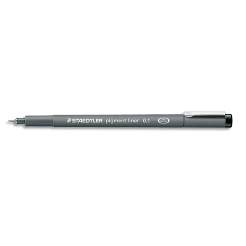 STAEDTLER Stylo-feutre Noir pointe calibrée PIGMENT LINER largeur de trait  0,1 mm