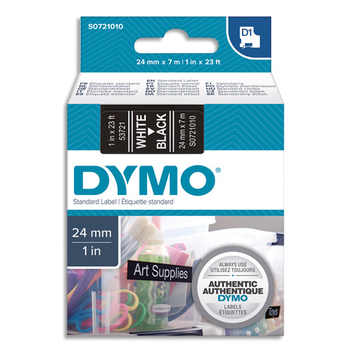 DYMO Ruban D1 poly 24mmx7m Blanc/Noir BB1 S0721010 photo du produit Principale L