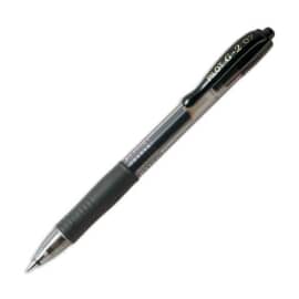 PILOT Stylo bille pointe moyenne rétractable encre gel Noire corps plastique avec grip caoutchouc G2 photo du produit