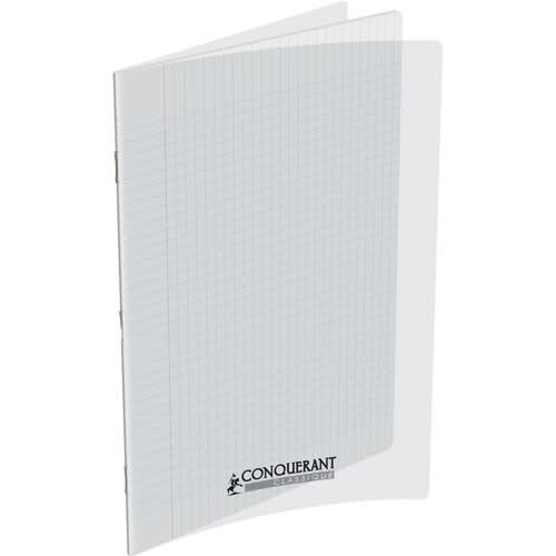 CONQUERANT C9 Cahier piqûre 24x32cm 140 pages 90g grands carreaux Seyès.Couverture polypropylène Incolore photo du produit Principale L