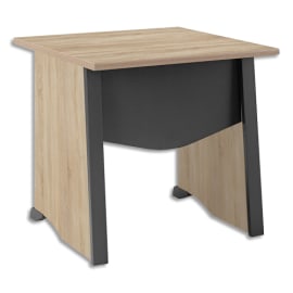 GAUTIER Table bureau pied panneaux avec voile de fond L80xH74xP80cm. Finition MAMBO Chêne sonoma-Noir photo du produit