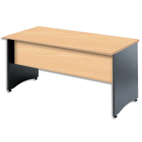 MT INTERNATIONAL Bureau droit pied panneau MT3 Confort - Dim : L160 x H76 x P80 cm Hêtre anthracite photo du produit Principale L