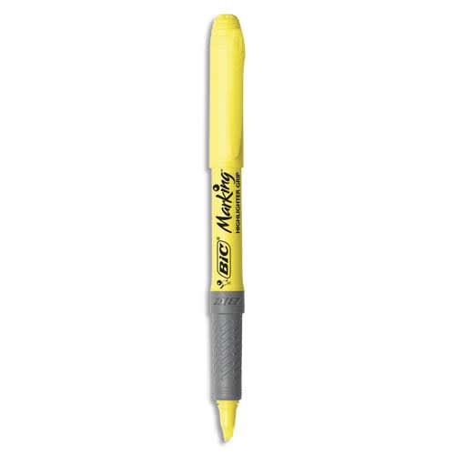 BIC Highlighter Grip Surligneurs Pointe Biseautée - Jaune photo du produit