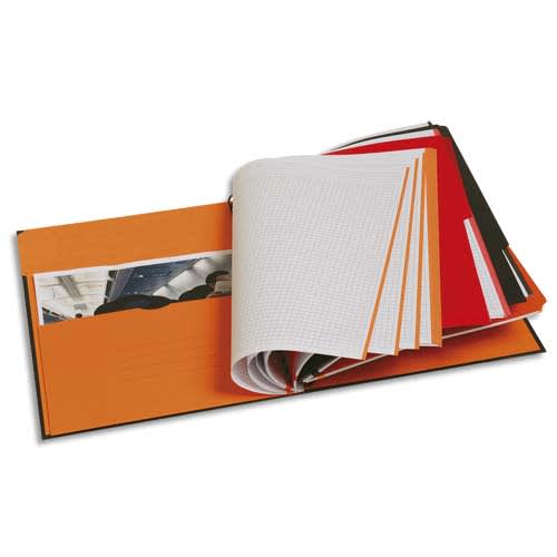 OXFORD Cahier Filingbook spirales 200 pages perforées 80g lignée 6mm 21x31,8cm Couverture polypro Orange photo du produit Principale L