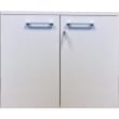 Armoire mélaminée EMMA 2 portes, hauteur 100cm. Coloris Blanc/Blanc photo du produit