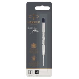 PARKER Recharge pour bille pointe moyenne QUINKFLOW encre Noire. En blister. photo du produit