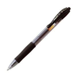 PILOT Stylo à bille pointe large rétractable encre gel Noire corps plastique avec grip caoutchouc G2 photo du produit