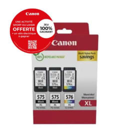 CANON Pack 3 Cartouches Jet d'encre Noir XL x2 + Couleur XL PG-575XL x2 / CL-576XL photo du produit