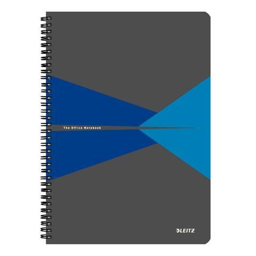 LEITZ Cahier OFFICE 21x29,7cm 180 pages lignées. Couverture carte pelliculée Gris et Bleu photo du produit Principale L