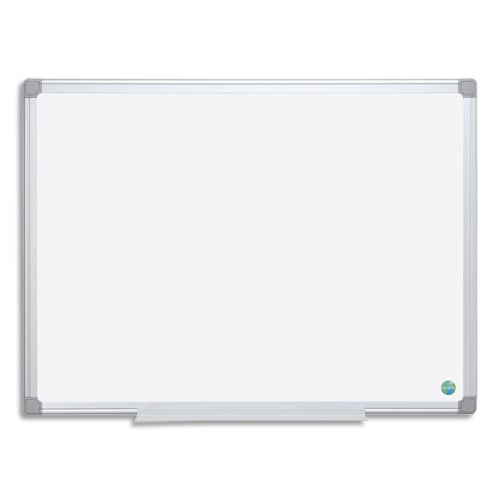 BI-OFFICE Tableau Blanc Earth acier laquée, magnétique, cadre aluminium, porte-stylos Format L180xH120 cm photo du produit Principale L