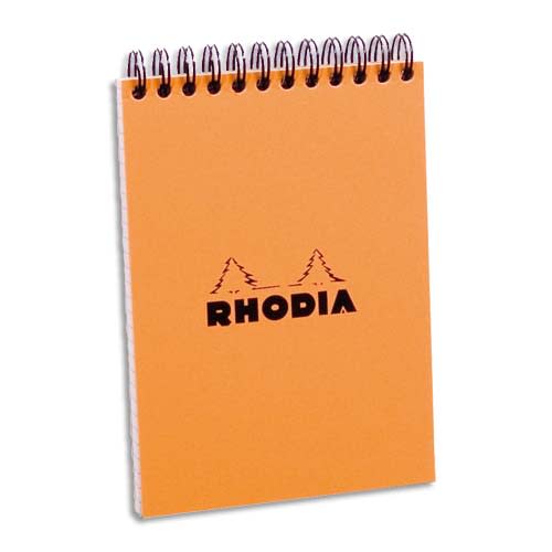 RHODIA Bloc de direction couverture reliure intégrale en-tête Orange 80 feuilles format A6 réglure 5x5 photo du produit Principale L