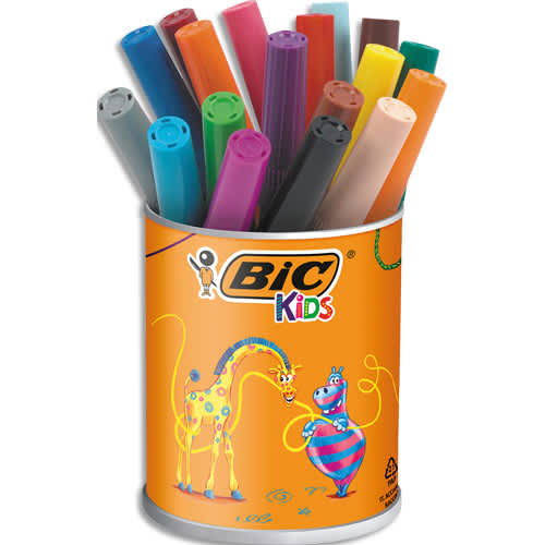 BIC KIDS Visacolor XL Feutres de Coloriage à Pointe Large Et Résistante - Couleurs Assorties x18 photo du produit