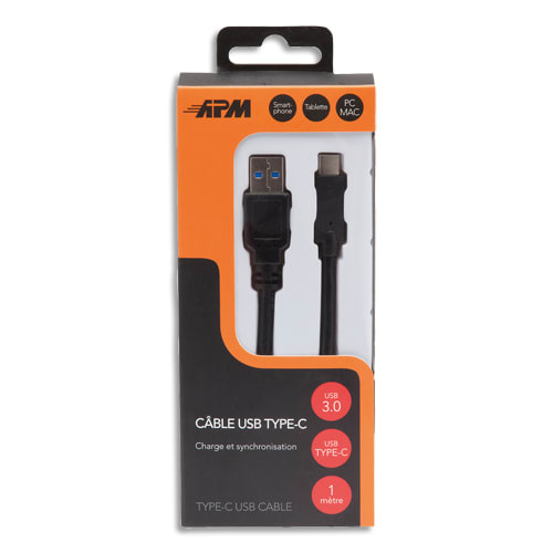 Câble USB 2.0 type A / A mâle - 2m Noir