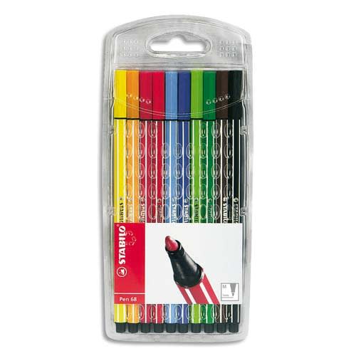STABILO Pen 68 - 15 Feutres pointe moyenne - coloris pastel