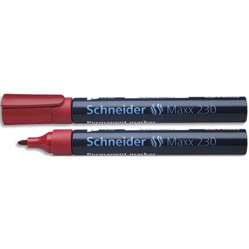 SCHNEIDER Marqueur permanent MAXX 230, corps en aluminium, pointe ogive, encre Rouge à faible odeur photo du produit Principale L