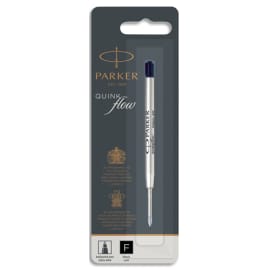 PARKER Recharge pour bille pointe fine QUINKFLOW encre Noire. En blister. photo du produit