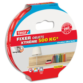 TESA Adhésif double face ultra fort format 5mx19mm pour fixer en intérieur et extérieur jusqu'à 500kg. photo du produit