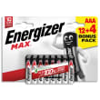 ENERGIZER Blister de 12+4 piles alcalines AAA/LR03 MAX photo du produit