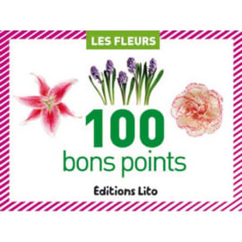 LITO DIFFUSION Boîte de 100 bons points thème fleurs, 20 images par 5 ex avec texte documentaire au dos photo du produit