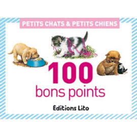 LITO DIFFUSION Boîte de 100 bons points chats chiens, 20 images par 5 ex avec texte documentaire au dos photo du produit