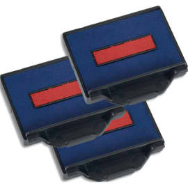 TRODAT Blister 3 recharges 6/50 pour appareils 5030/5431/5435/5546... Bicolore Bleu et Rouge photo du produit