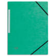 PERGAMY Chemise 3 rabats monobloc à élastique en carte lustrée 5/10e, 390g. Coloris Vert. photo du produit